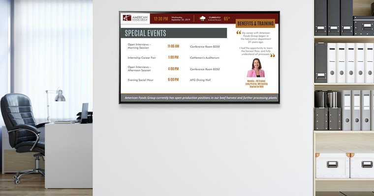 Digital Communication board, office communication, digital signage