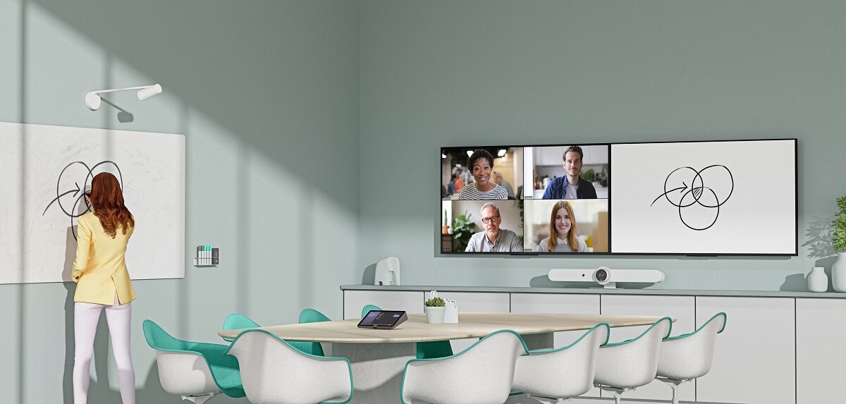 Logitech Scribe with Logitech Rally Bar